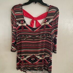 Multicolor Patterned Women's Top